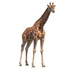 Fototapeta premium Giraffe standing on black background