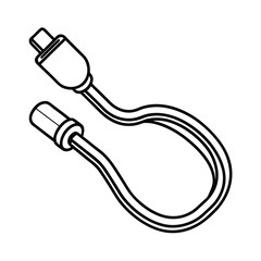 Obraz premium outline of a charging cable black line art vector