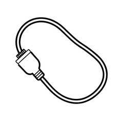 outline-of-a-chargoutline of a charging cable black line art vectoring-cable-black-line-art-vector- (5).eps
