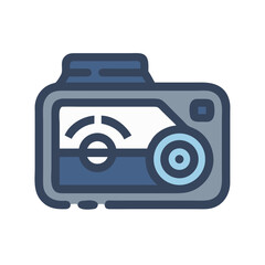 Modern dashcam icon design for automotive safety use