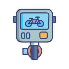 Bike Computer Icon Illustration for Cycling and Tracking