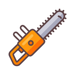 Cartoon Chainsaw Illustration on a Black Background