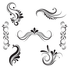 set of floral elements ,Graphic Flower, floral design set, floral set with white background