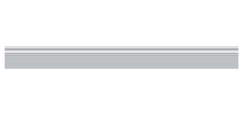 Close up of white decorative moulding baseboard in empty modern room interior detail trim wall panel design stock