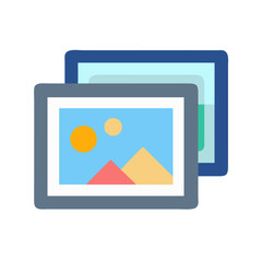 Multiple image frames displaying abstract landscape design vector