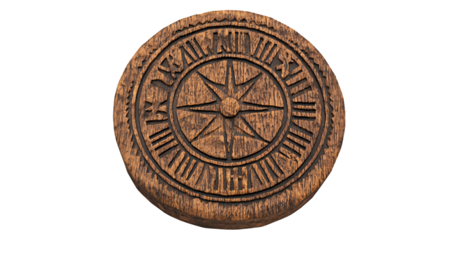 Rustic Brown Wooden Circular Clock with Roman Numerals