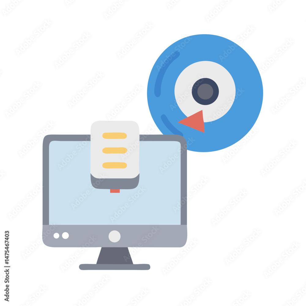 Poster data backup solution on computer screen illustration graphic