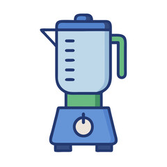 Stylish blue blender illustration for kitchen appliances design