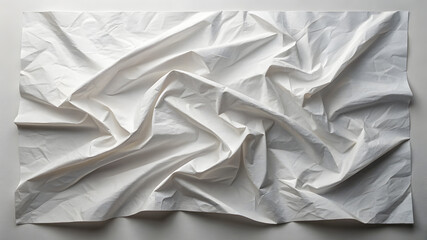 Obraz premium Wrinkled White Paper Sheet with Natural Lighting