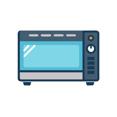 Modern Toaster Oven Isolated on Black Background Illustration