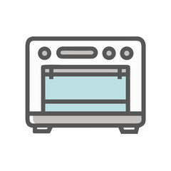 Oven Icon - Modern Kitchen Appliance Illustrated Design