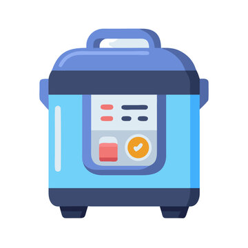 Blue Electric Pressure Cooker Icon Vector Illustration