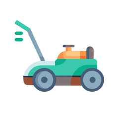 Cartoon lawn mower icon. Gardening and lawn care.