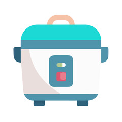 Isolated Rice Cooker Illustration on Black Background