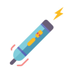 Stylized Rocket Illustration with Electrical Bolt Icon on Black