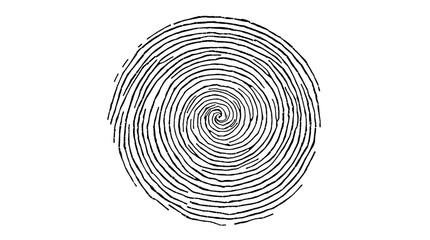 Photo of black spiral design like fingerprint isolated on transparent background.png