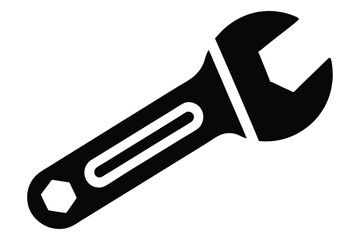 Black open end wrench features a unique design and construction