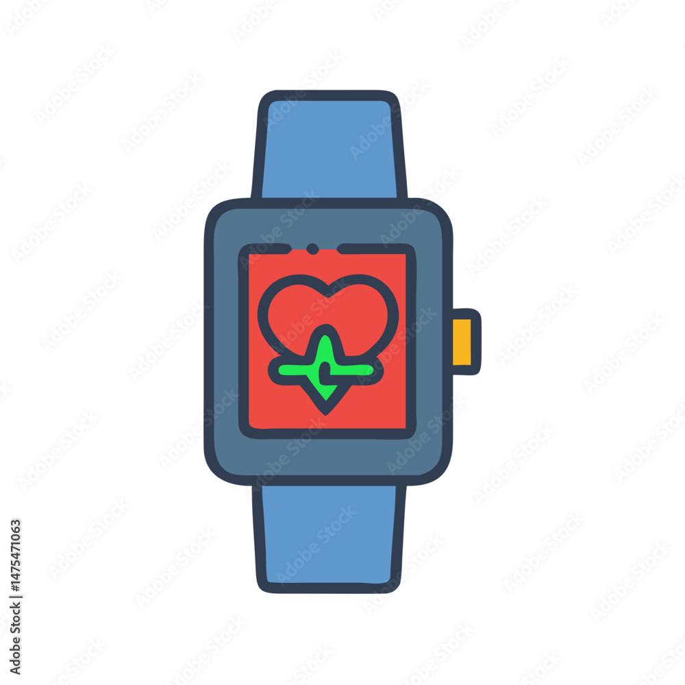 Aufkleber smartwatch displaying heart rate with modern design elements