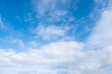 Soft Blue Sky with Scattered Clouds