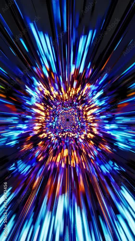 Poster dynamic video concept with a kaleidoscopic explosion of vibrant colors. centralized camera angle cre
