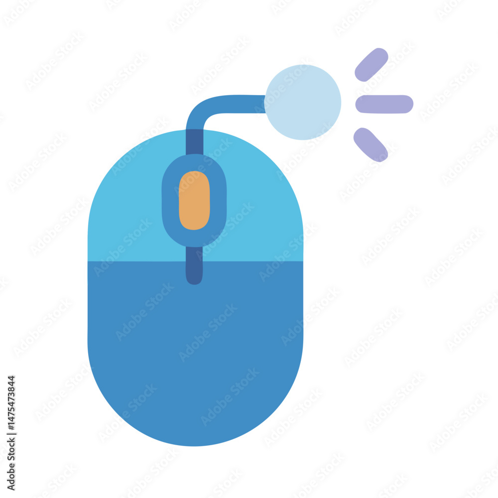 Poster retro computer mouse icon on black background