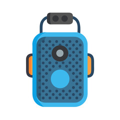 Stylish Blue and Orange Portable Speaker Illustration