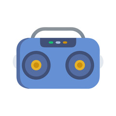 Retro Boombox Icon: Portable Audio Player, Music Design