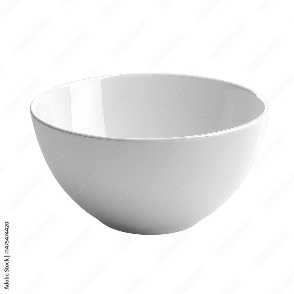 Poster empty white bowl on a clear background for culinary display and food presentation concepts, empty wh