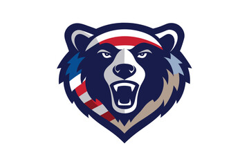 USA Bear Head Logo Mascot Emblem Design 