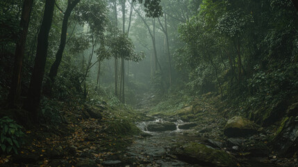 Fototapeta premium Misty forest path