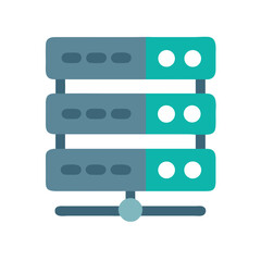 Obraz premium Flat vector illustration of server, database and cloud