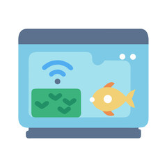 Cute Fish Tank with WiFi Signal and Algae
