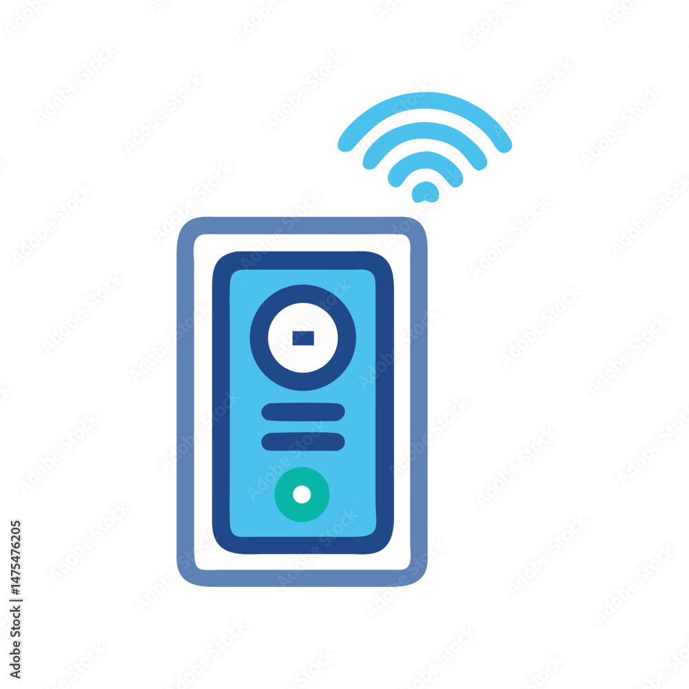 Poster smart home device with wifi connection isolated on black