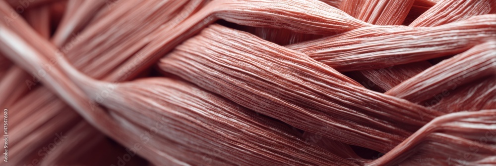 Poster High Detail Muscle Structure Overlay Exhibiting Intricate Fiber Patterns on a Neutral Surface
