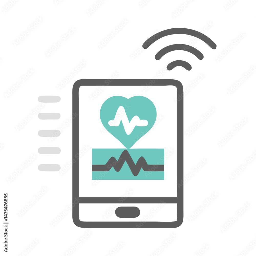 Poster connected health: tablet displaying health data with wireless connection