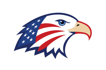 Eagle Head in USA Flag Colors 