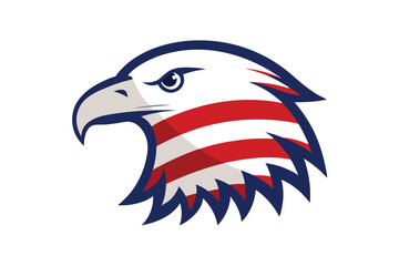 Eagle Head in USA Flag Colors 