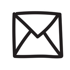 Email, message, letter, hand drawn collection of paper icons, communication symbols, sketch style, isolated on white background	
