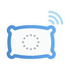 Smart pillow with sensors and sleep tracking icon