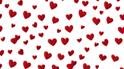 Red hearts seamless pattern simple vector on white background   -  