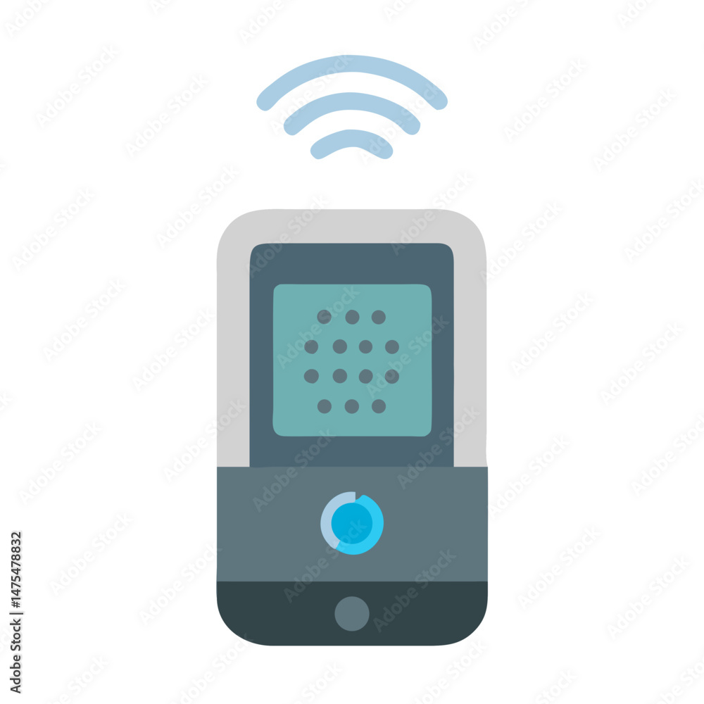 Poster wireless remote control icon with signal waves