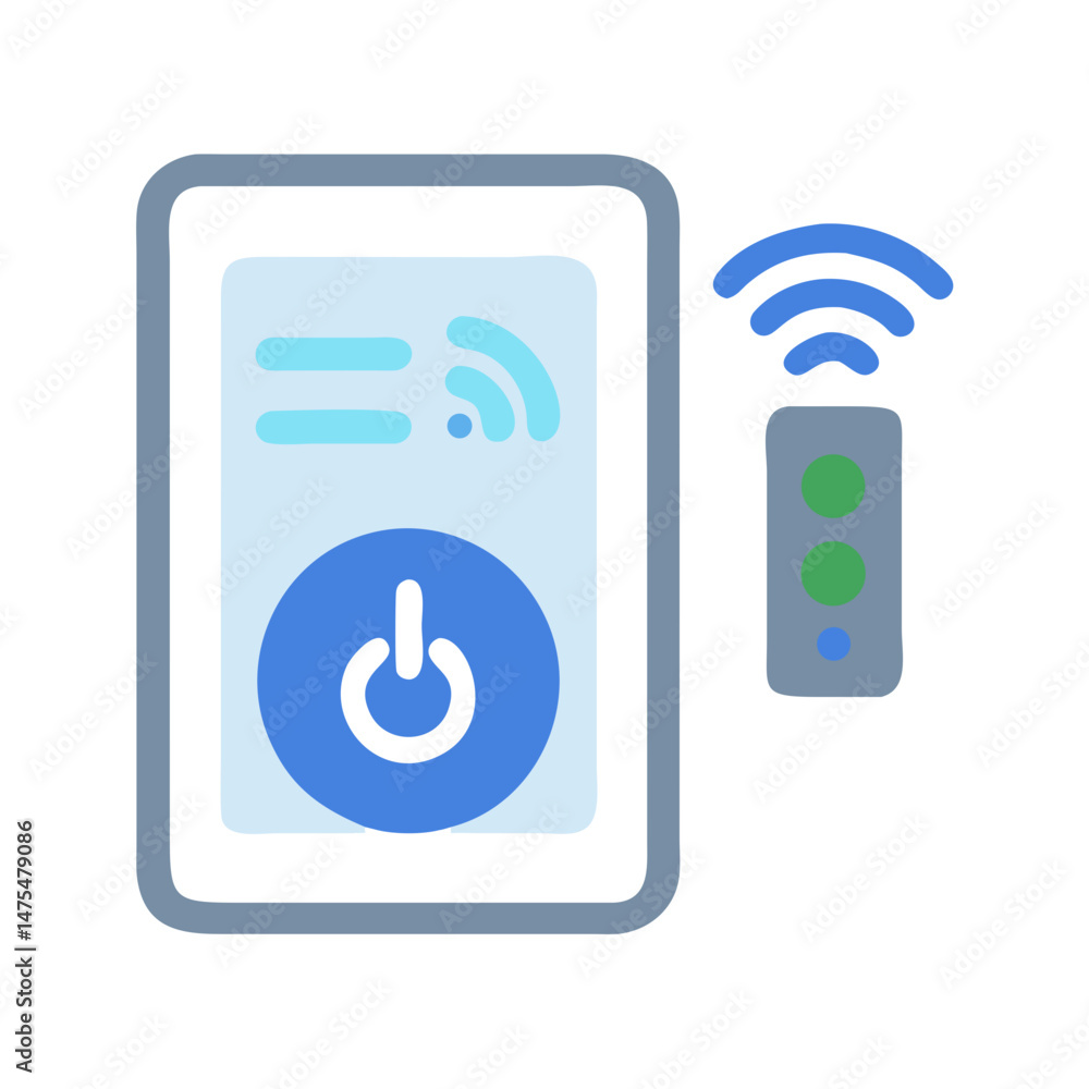 Poster remote control device with power button and wifi