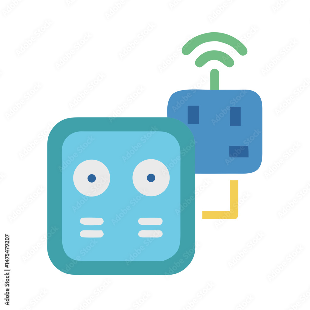 Poster smart home automation icon with sensor and wifi