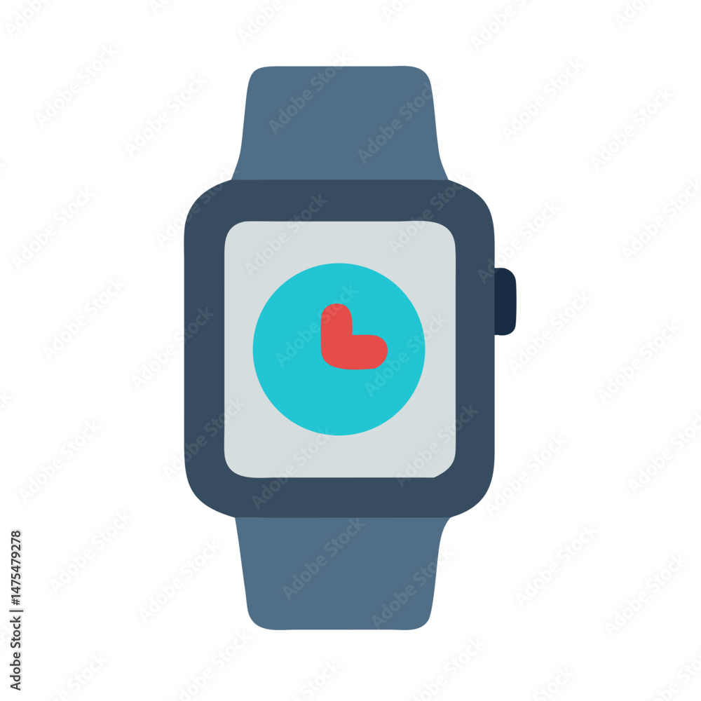 Poster stylish smartwatch icon with heart rate monitoring feature