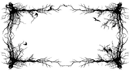 Scary frame set simple silhouette vector isolated on white background  -  