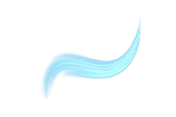 Light blue smooth air stream or breeze effect with motion blur for ventilation and climate control PNG