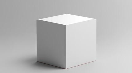 Fototapeta premium Minimalist White Cube on Gray Background for Product Display, Mockup, Brand Presentation, Art Showcase, Minimal Design, and Creative Marketing Ideas