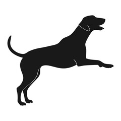 A clean vector Dog silhouettes on a white background, in black with simple vector style
