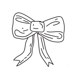 bow ribbon.. party decoration, greeting card. Cute hand drown. element for prints, cards, invitation, flyer and poster.