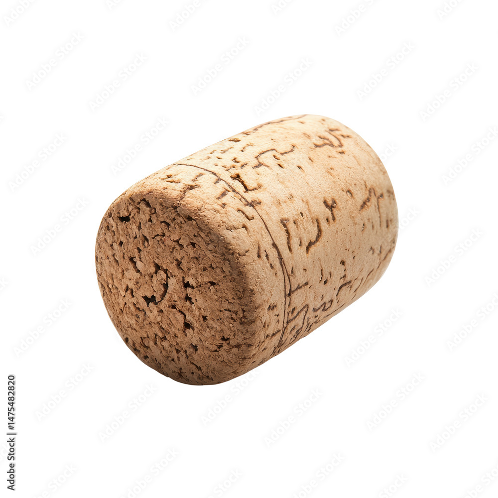 Poster wine cork on a clean transparent background showcasing natural texture and details from winemaking p
